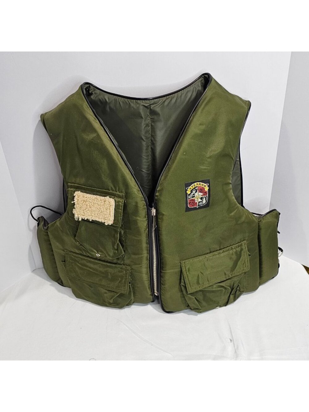 Stearns Green Adult X Large Type III Fishing Vest With Pockets & Zip Closure